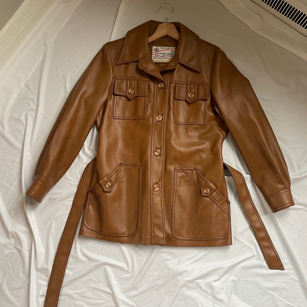 vintage leather chore coat